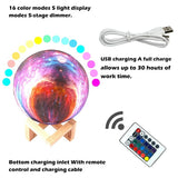 LED Night Light 3D Printing Moon Lamp Galaxy Moon Light  16 Color Change Touch and Remote Control Galaxy Light Gifts Room decor - Luminous Lighting Lab